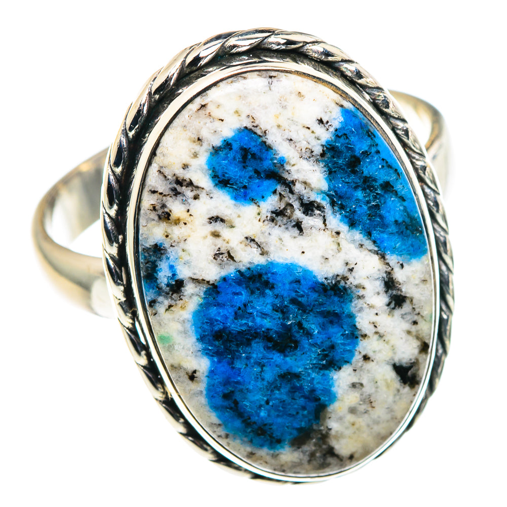 K2 Blue Azurite Rings handcrafted by Ana Silver Co - RING90241