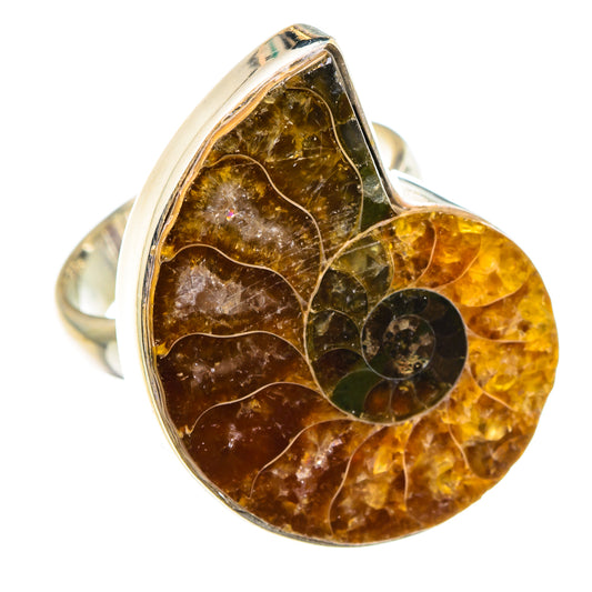 Ammonite Fossil Rings handcrafted by Ana Silver Co - RING90249