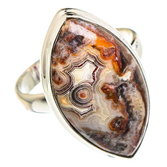 Crazy Lace Agate Rings handcrafted by Ana Silver Co - RING90252