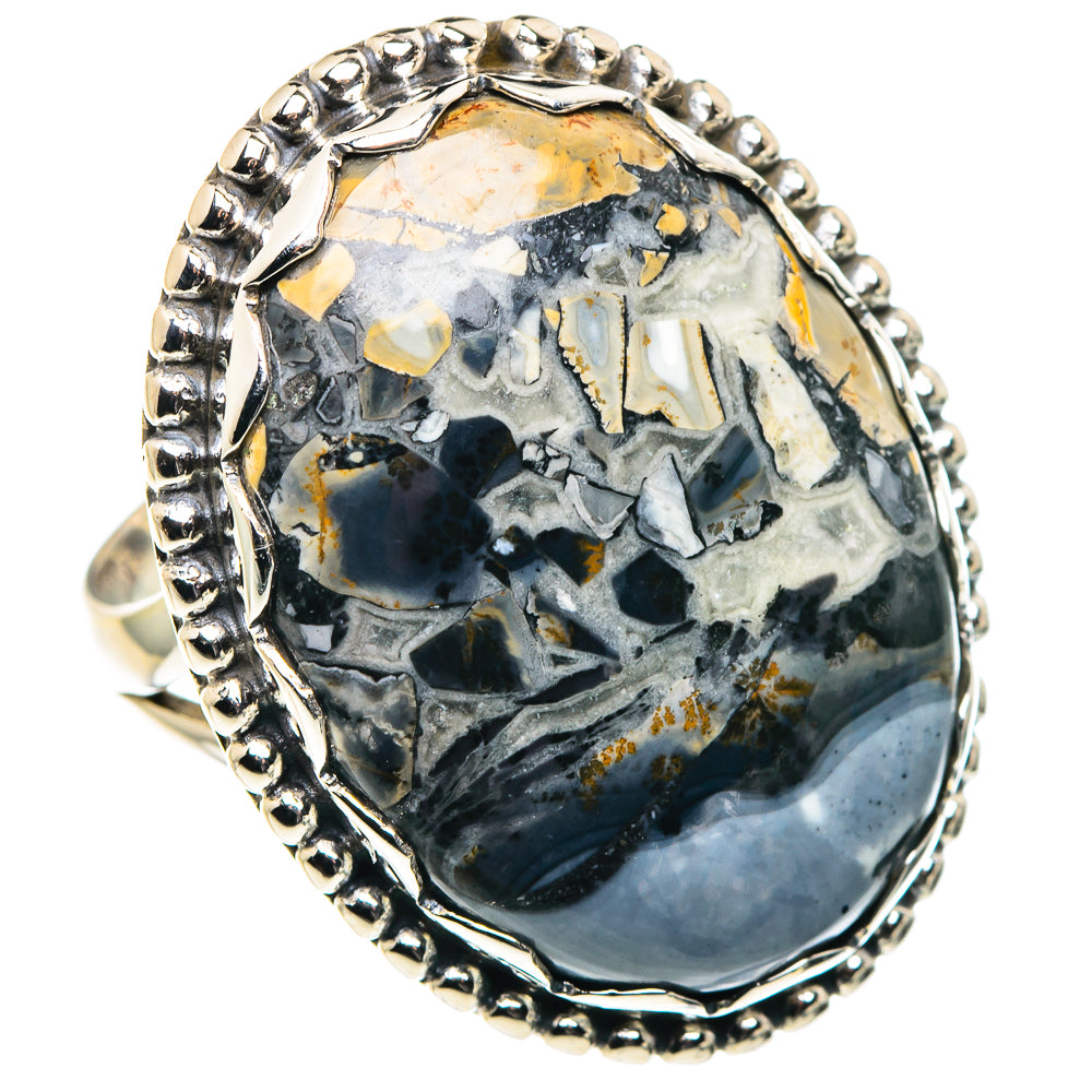 Pyrite Agate Rings handcrafted by Ana Silver Co - RING90289