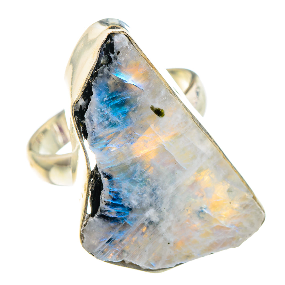 Rainbow Moonstone Rings handcrafted by Ana Silver Co - RING90307