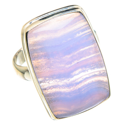 Blue Lace Agate Rings handcrafted by Ana Silver Co - RING90309