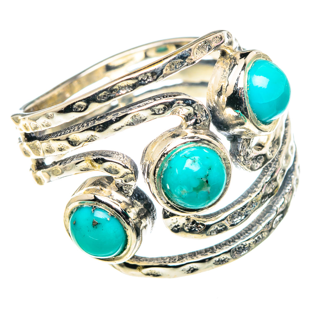 Tibetan Turquosie Rings handcrafted by Ana Silver Co - RING90320