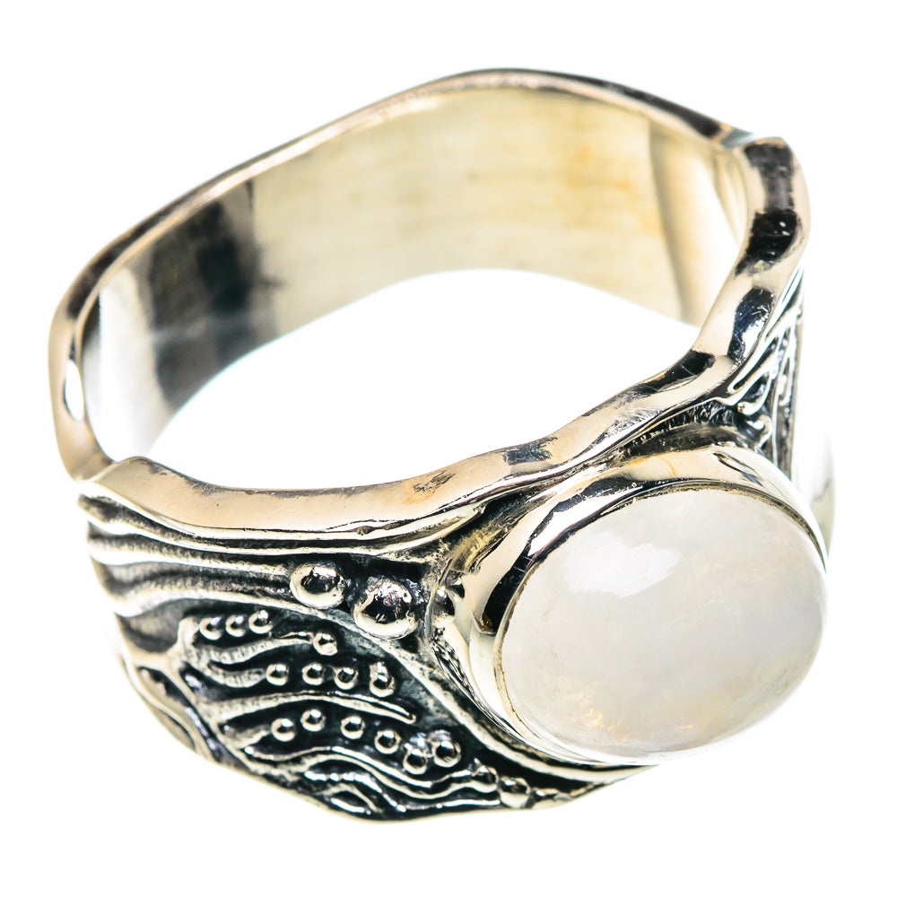 Rainbow Moonstone Rings handcrafted by Ana Silver Co - RING90340