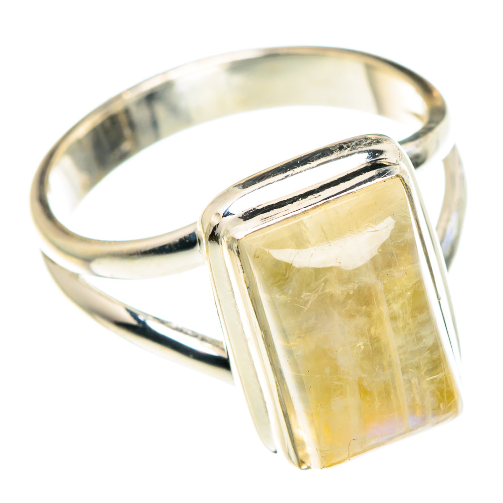 Yellow Moonstone Rings handcrafted by Ana Silver Co - RING90376