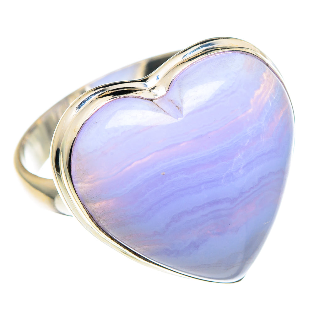 Blue Lace Agate Rings handcrafted by Ana Silver Co - RING90399