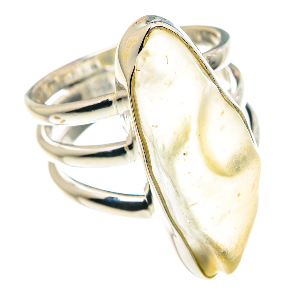 Libyan Desert Glass Rings handcrafted by Ana Silver Co - RING90417