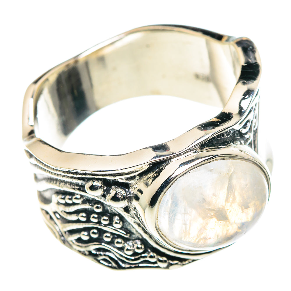 Rainbow Moonstone Rings handcrafted by Ana Silver Co - RING90427