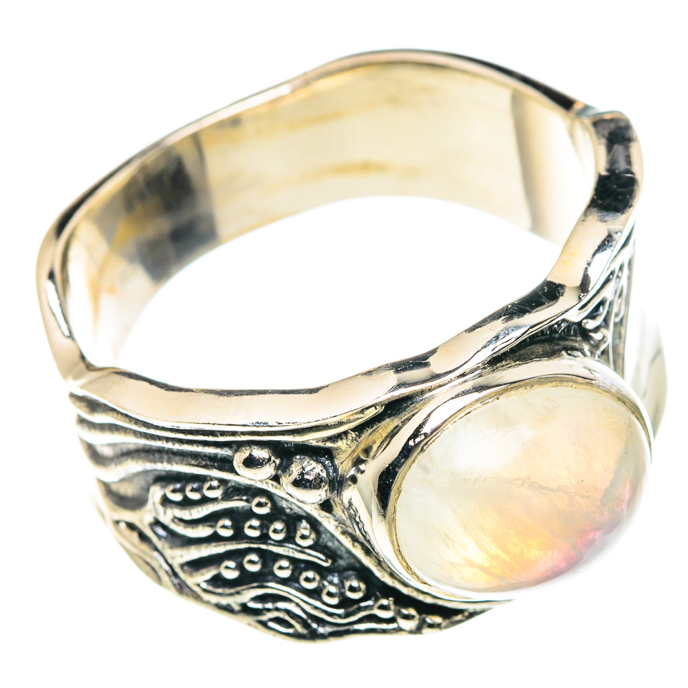 Rainbow Moonstone Rings handcrafted by Ana Silver Co - RING90453