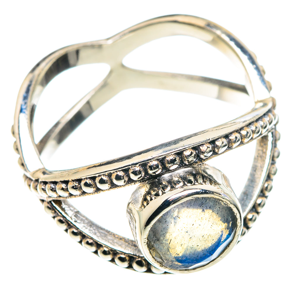 Rainbow Moonstone Rings handcrafted by Ana Silver Co - RING90495
