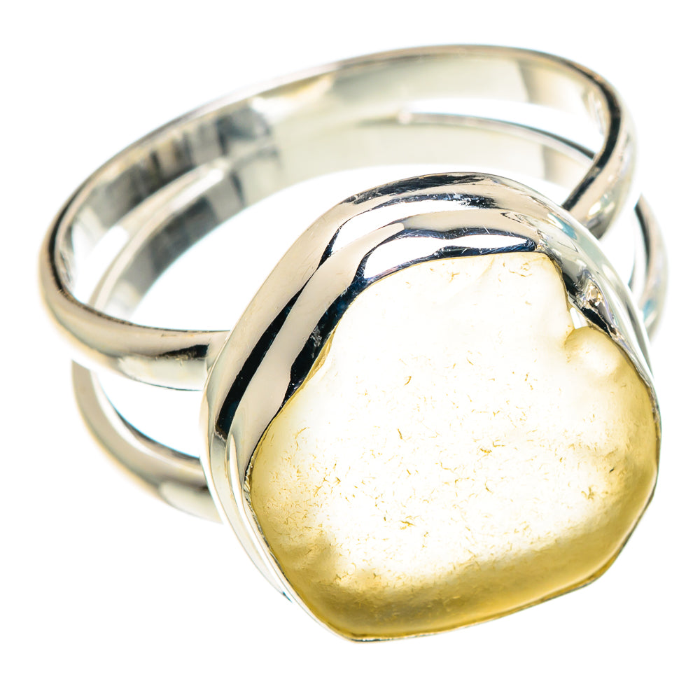Libyan Desert Glass Rings handcrafted by Ana Silver Co - RING90512 - Photo 2