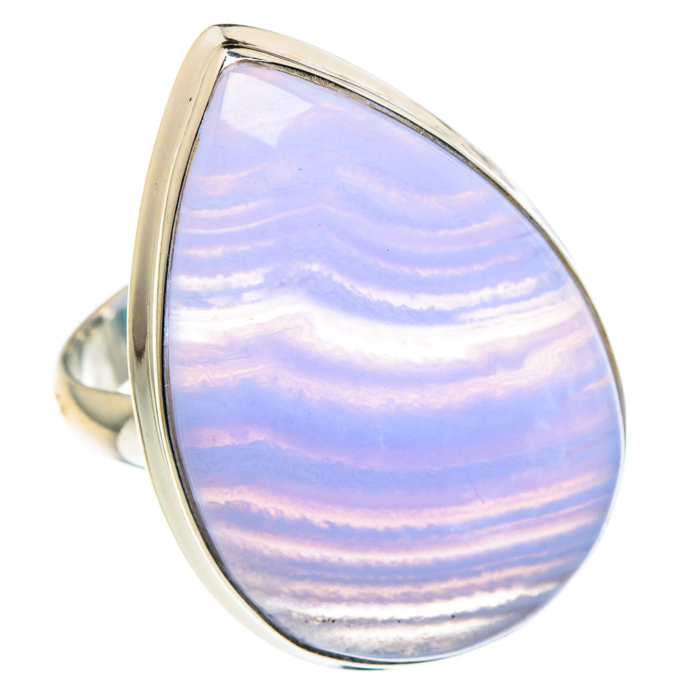 Blue Lace Agate Rings handcrafted by Ana Silver Co - RING90529