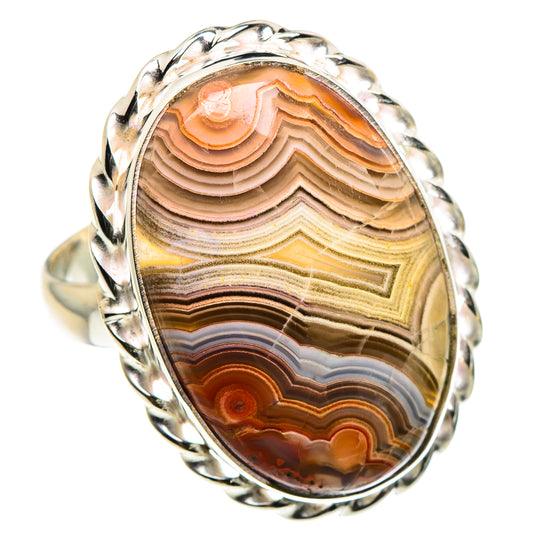 Crazy Lace Agate Rings handcrafted by Ana Silver Co - RING90557