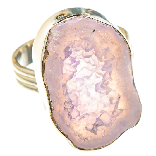 White Geode Slice Rings handcrafted by Ana Silver Co - RING90575