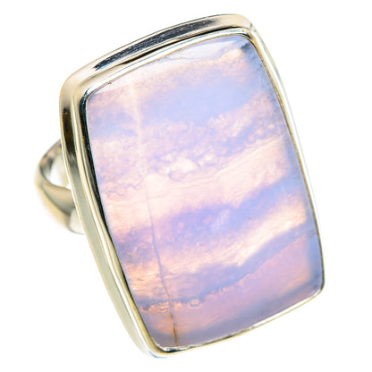 Blue Lace Agate Rings handcrafted by Ana Silver Co - RING90578