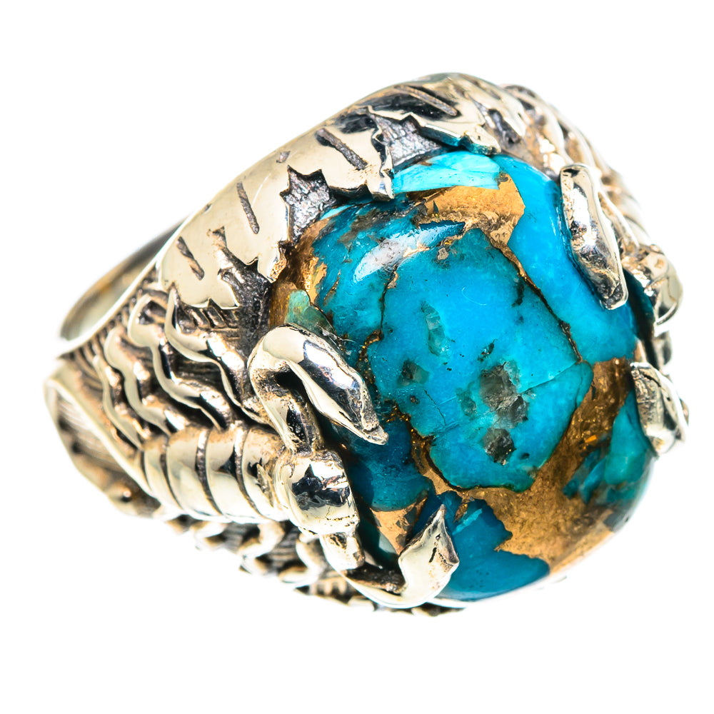 Blue Copper Composite Turquoise Rings handcrafted by Ana Silver Co - RING90592