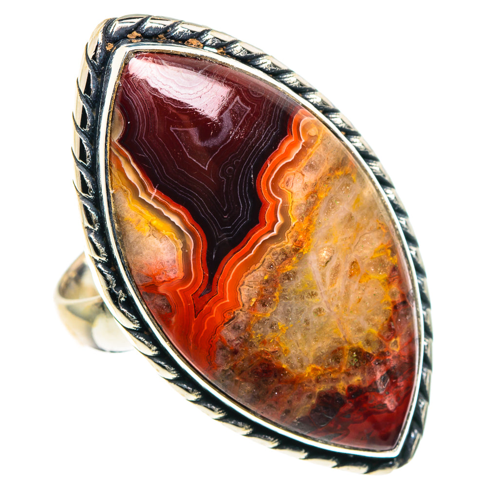 Crazy Lace Agate Rings handcrafted by Ana Silver Co - RING90607