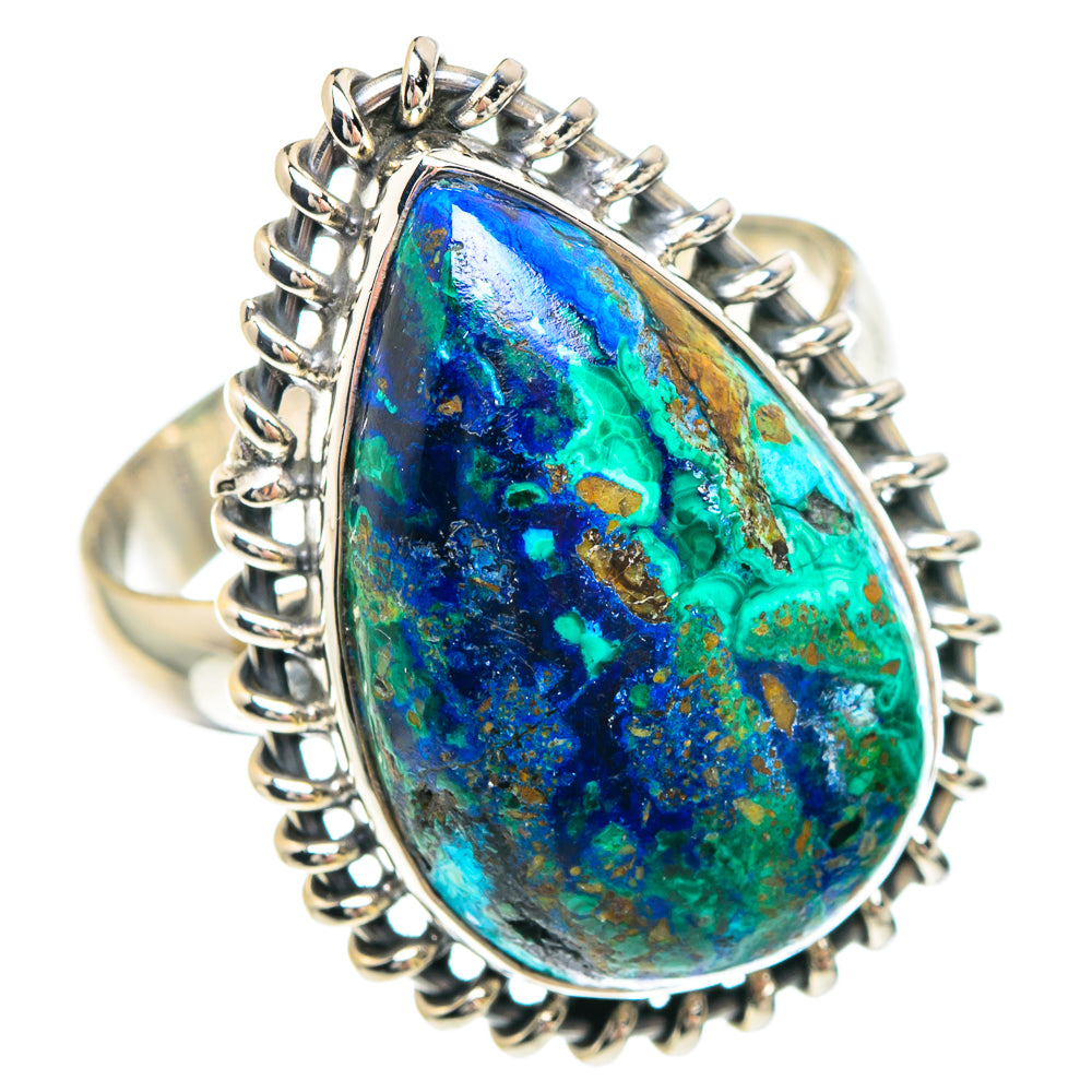 Azurite Malachite Rings handcrafted by Ana Silver Co - RING90654
