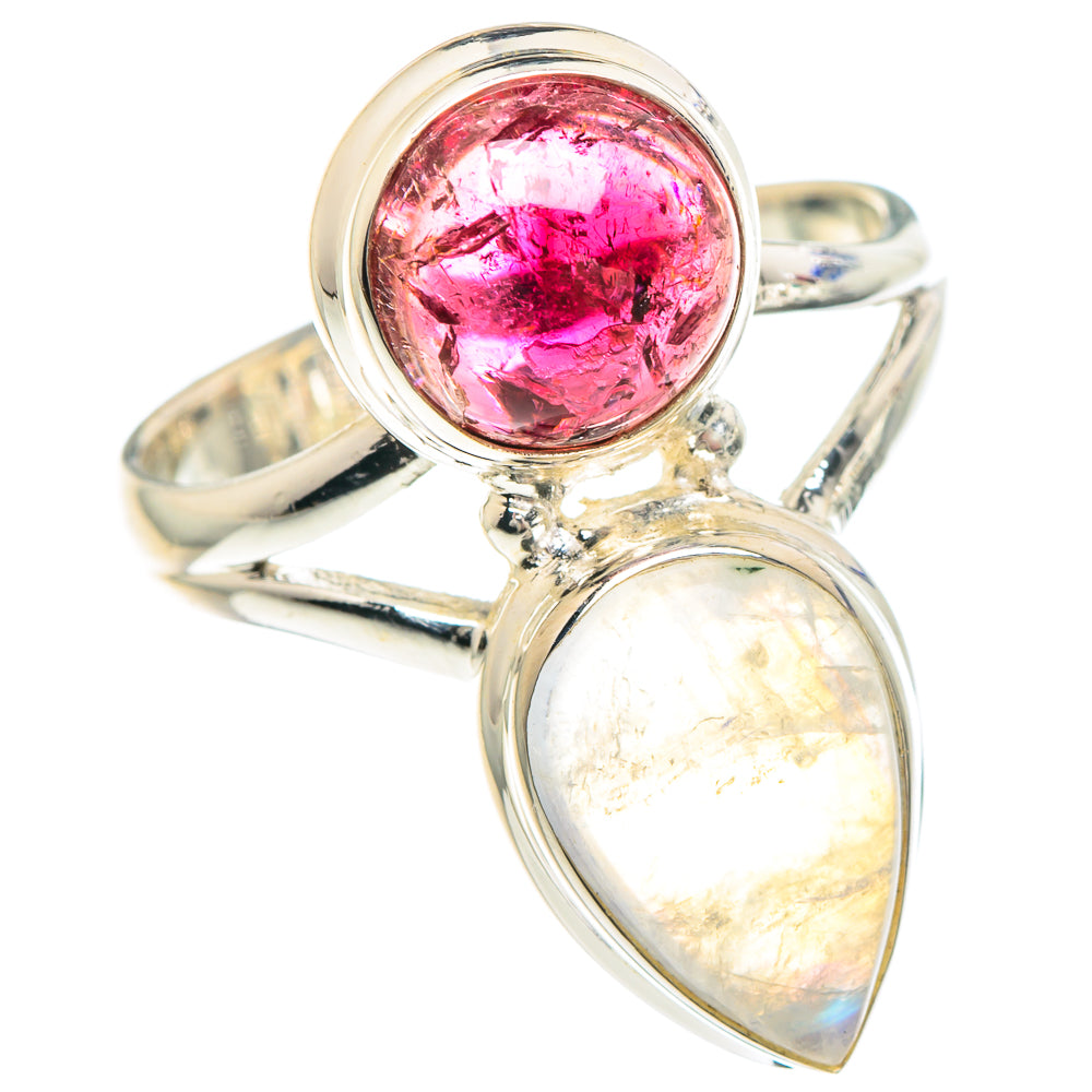 Rainbow Moonstone Rings handcrafted by Ana Silver Co - RING90678