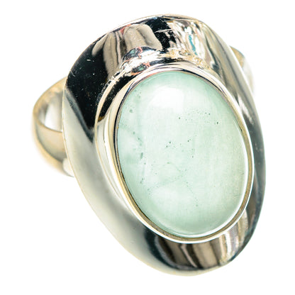 Oval aquamarine bezel ring in 925 sterling silver, angled side view