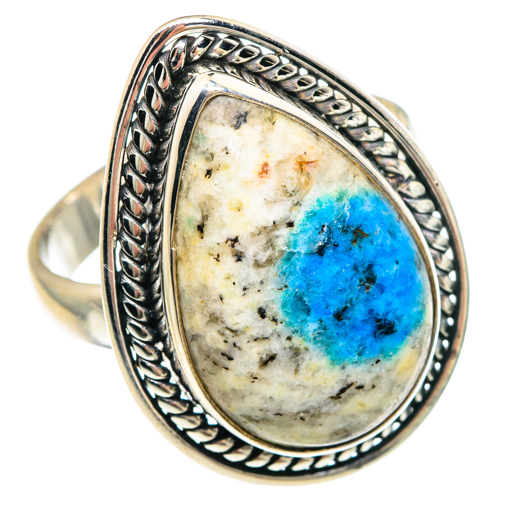 K2 Blue Azurite Rings handcrafted by Ana Silver Co - RING90695