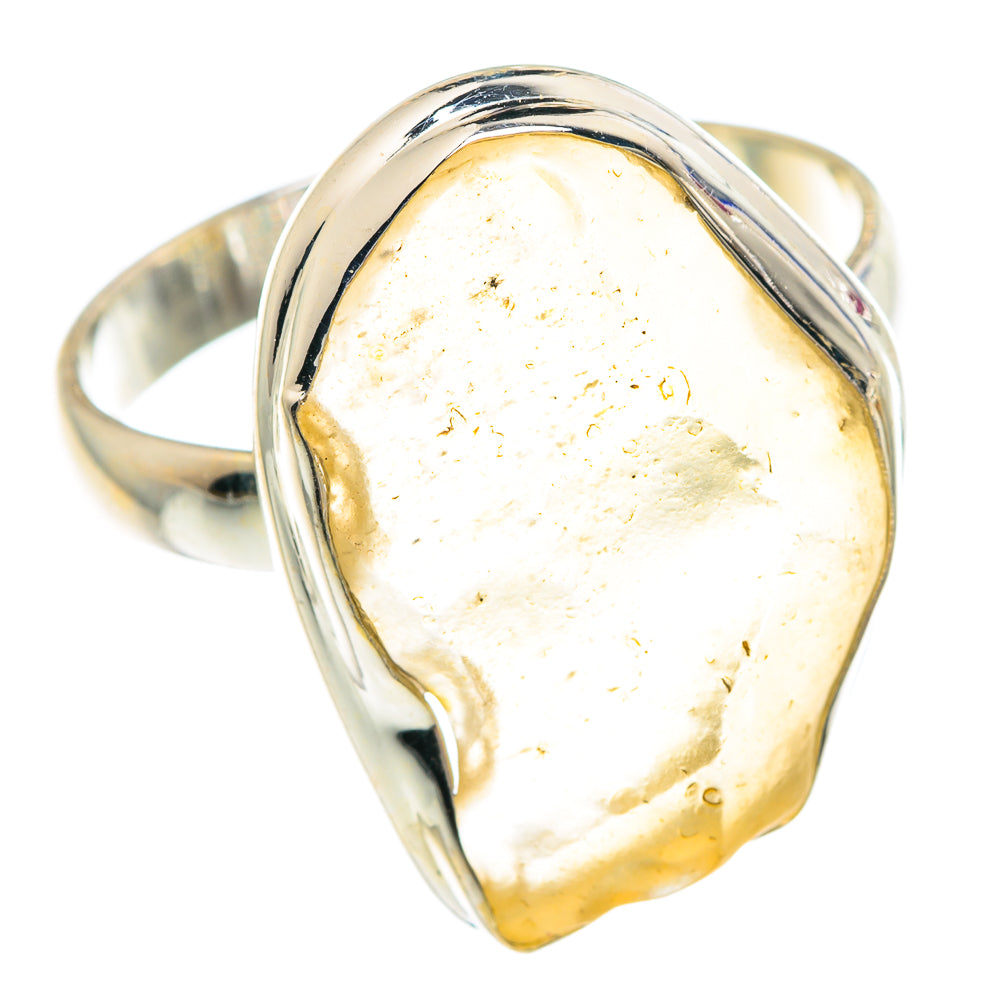 Libyan Desert Glass Rings handcrafted by Ana Silver Co - RING90704 - Photo 2