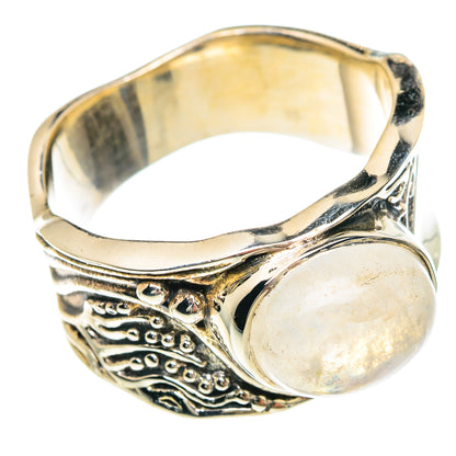 Rainbow Moonstone Rings handcrafted by Ana Silver Co - RING90718