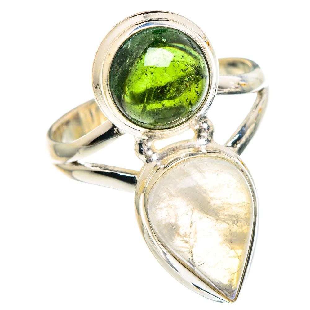 Rainbow Moonstone Rings handcrafted by Ana Silver Co - RING90730