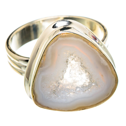 White Geode Slice Rings handcrafted by Ana Silver Co - RING90746
