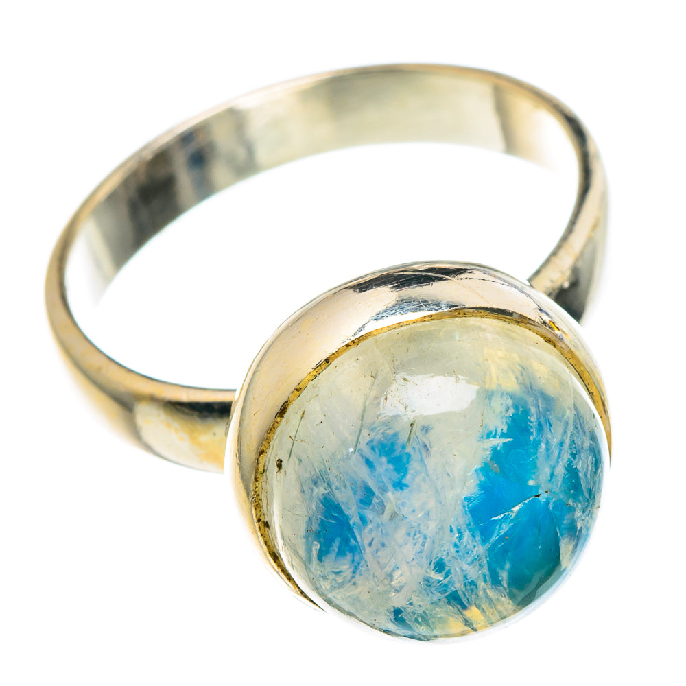 Rainbow Moonstone Rings handcrafted by Ana Silver Co - RING90756