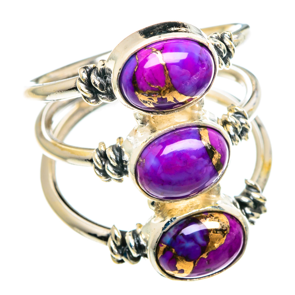 Purple Copper Composite Turquoise Rings handcrafted by Ana Silver Co - RING90769