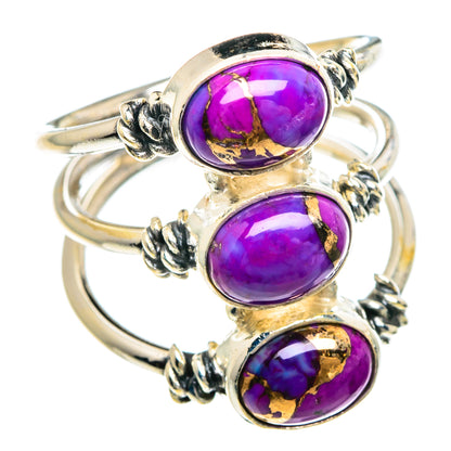 Purple Copper Composite Turquoise Rings handcrafted by Ana Silver Co - RING90769