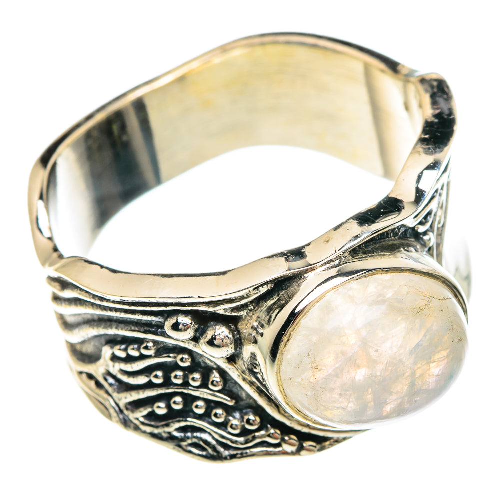Rainbow Moonstone Rings handcrafted by Ana Silver Co - RING90774