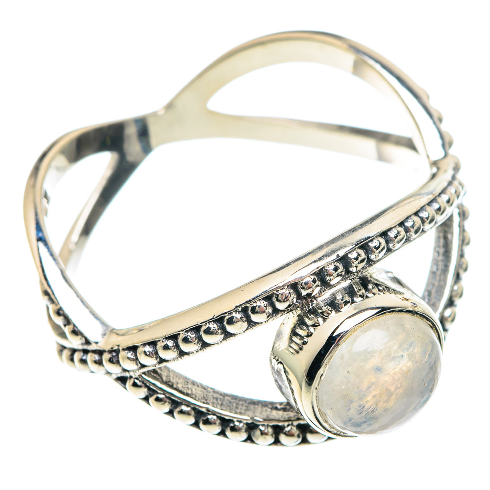 Rainbow Moonstone Rings handcrafted by Ana Silver Co - RING90775