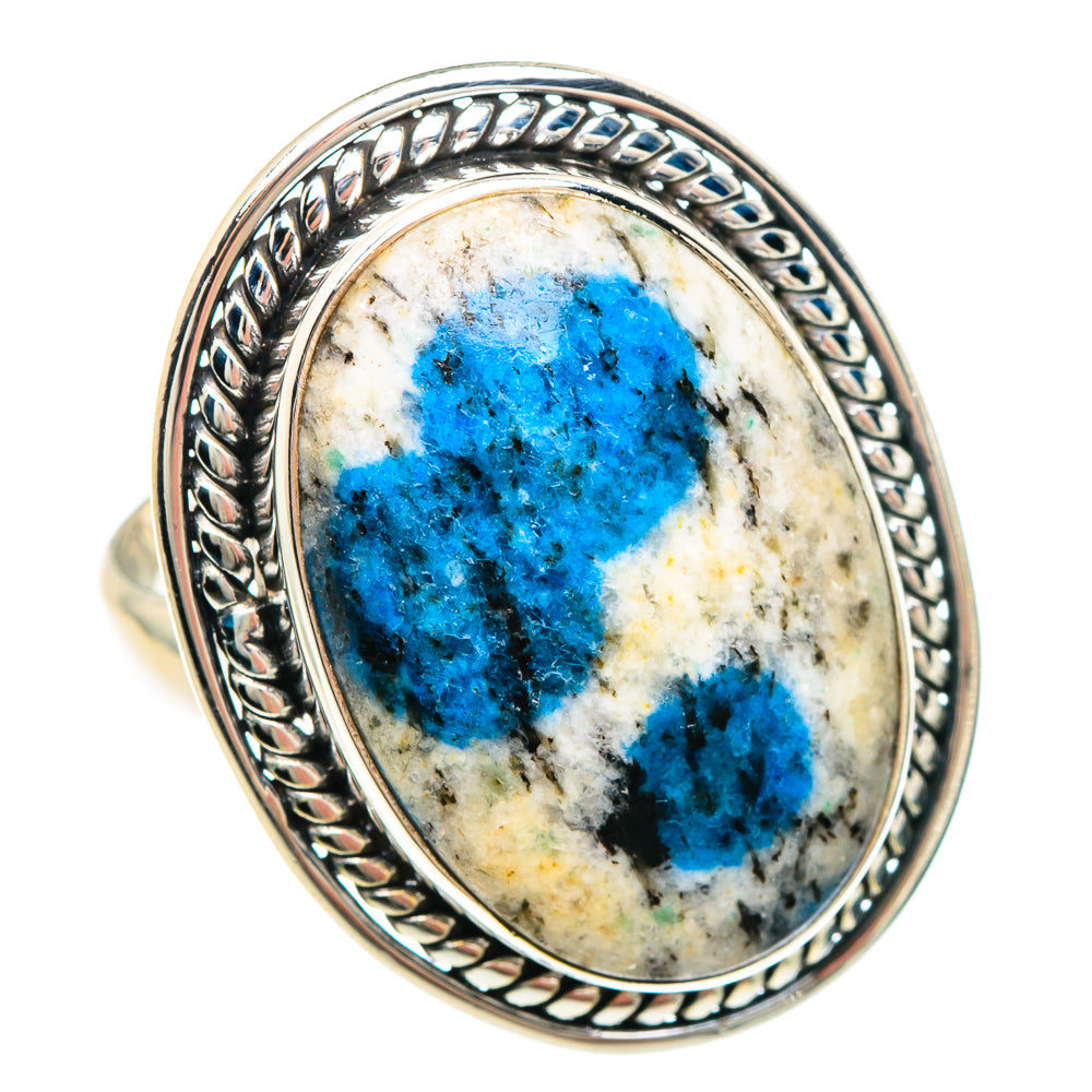 K2 Blue Azurite Rings handcrafted by Ana Silver Co - RING90779