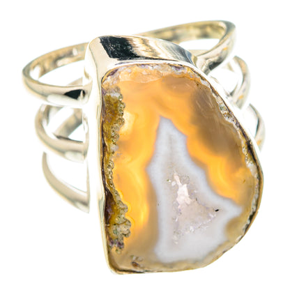 White Geode Slice Rings handcrafted by Ana Silver Co - RING90801 - Photo 2