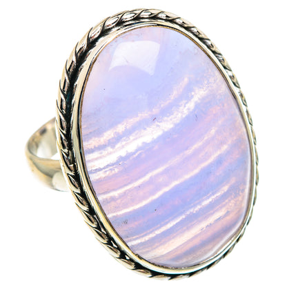 Blue Lace Agate Rings handcrafted by Ana Silver Co - RING90835