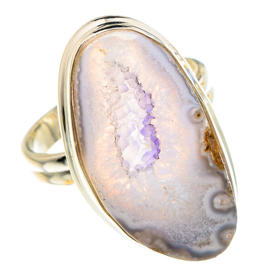 White Geode Slice Rings handcrafted by Ana Silver Co - RING90836