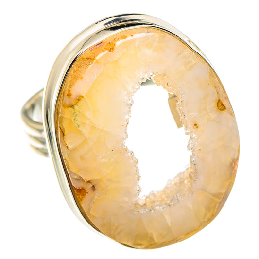 White Geode Slice Rings handcrafted by Ana Silver Co - RING90837 - Photo 2
