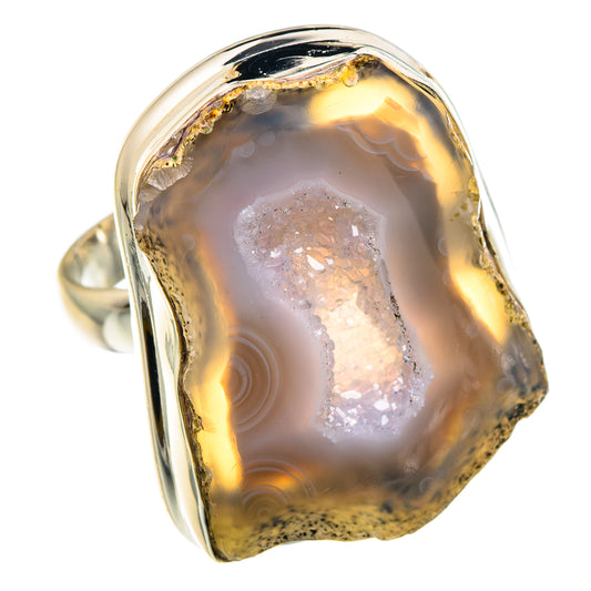 White Geode Slice Rings handcrafted by Ana Silver Co - RING90838
