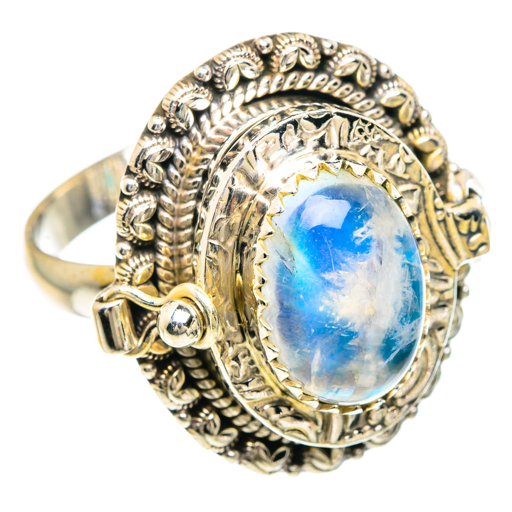 Rainbow Moonstone Rings handcrafted by Ana Silver Co - RING90889