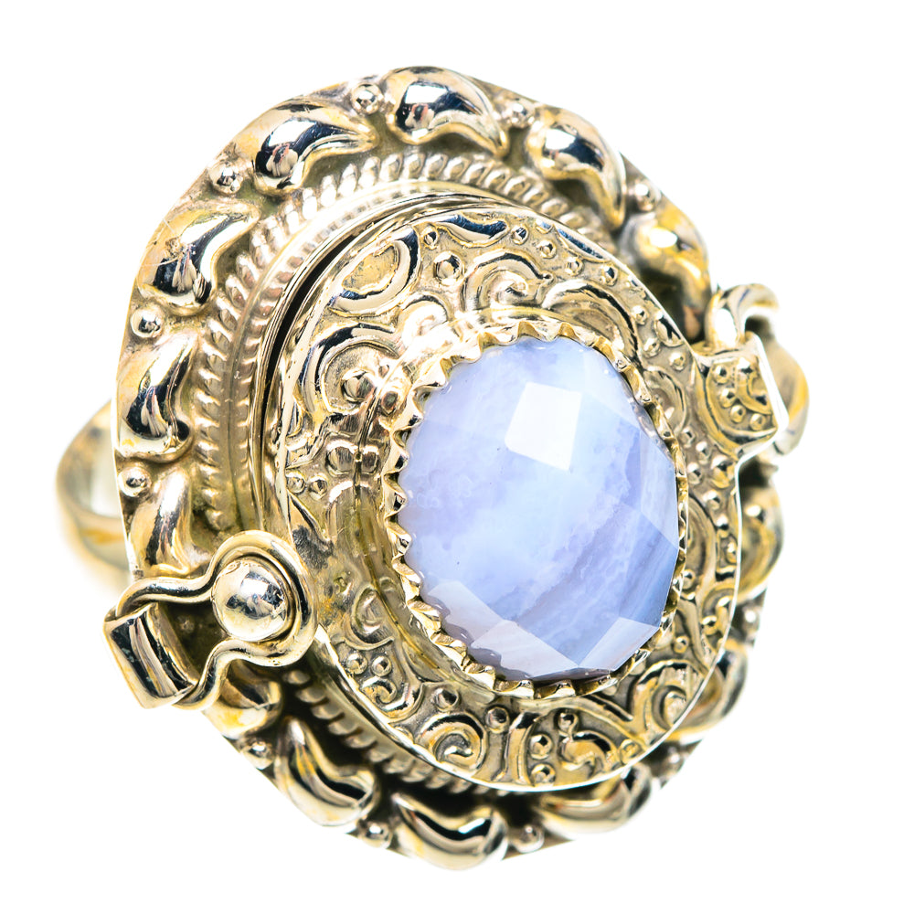 Blue Lace Agate Rings handcrafted by Ana Silver Co - RING90890