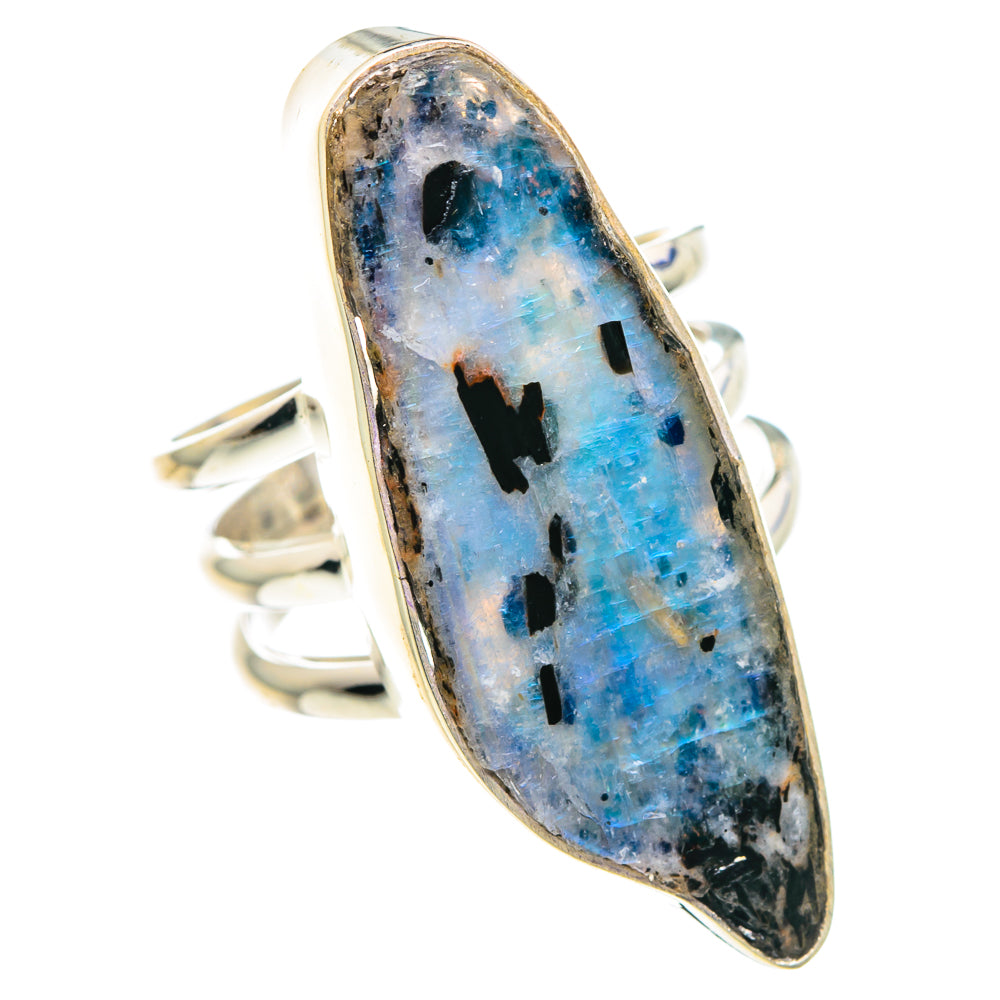 Rainbow Moonstone Rings handcrafted by Ana Silver Co - RING90892