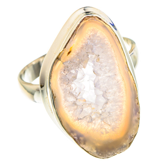White Geode Slice Rings handcrafted by Ana Silver Co - RING90893