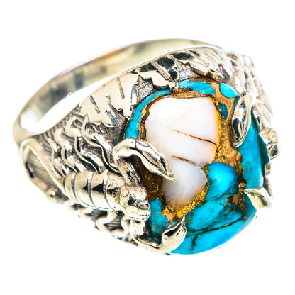 Blue Copper Composite Turquoise Rings handcrafted by Ana Silver Co - RING90912