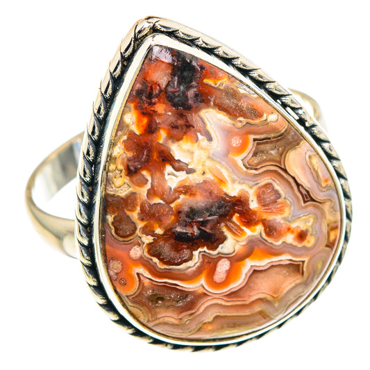 Crazy Lace Agate Rings handcrafted by Ana Silver Co - RING90924