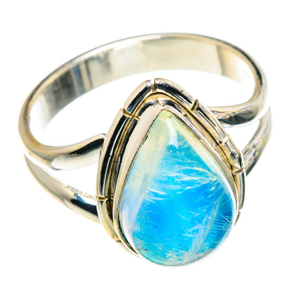 Rainbow Moonstone Rings handcrafted by Ana Silver Co - RING90968
