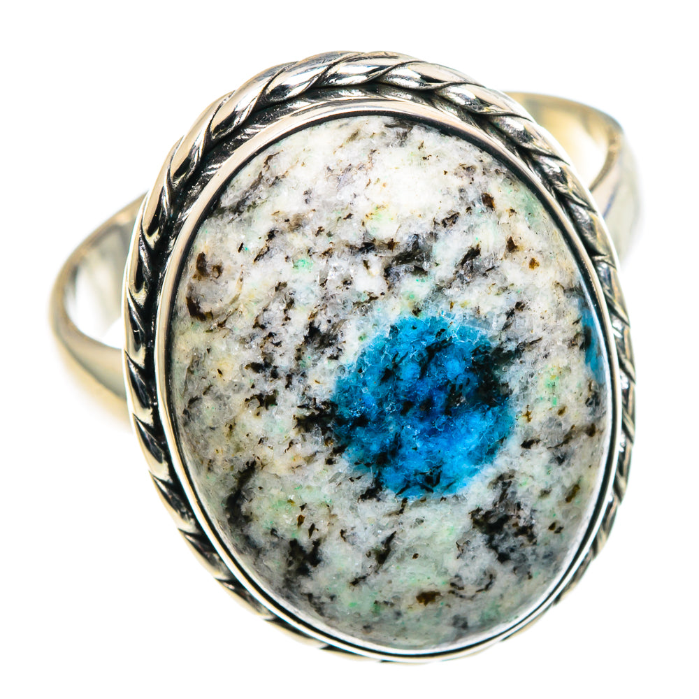 K2 Blue Azurite Rings handcrafted by Ana Silver Co - RING90989