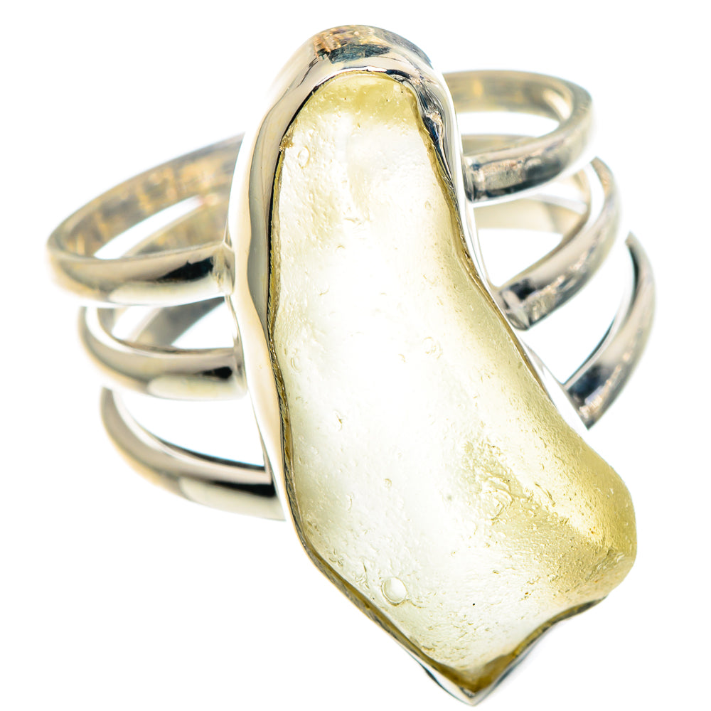 Libyan Desert Glass Rings handcrafted by Ana Silver Co - RING91004 - Photo 2