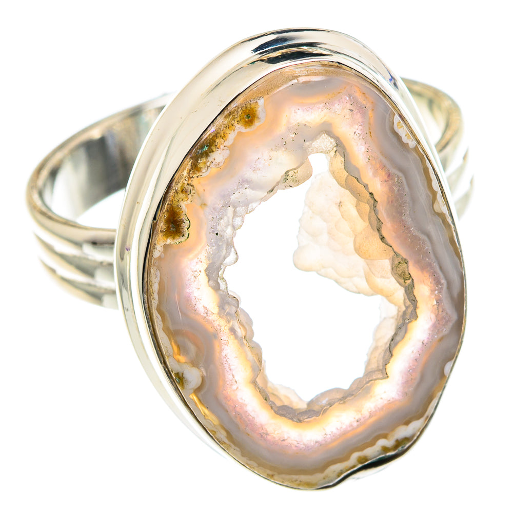 White Geode Slice Rings handcrafted by Ana Silver Co - RING91017